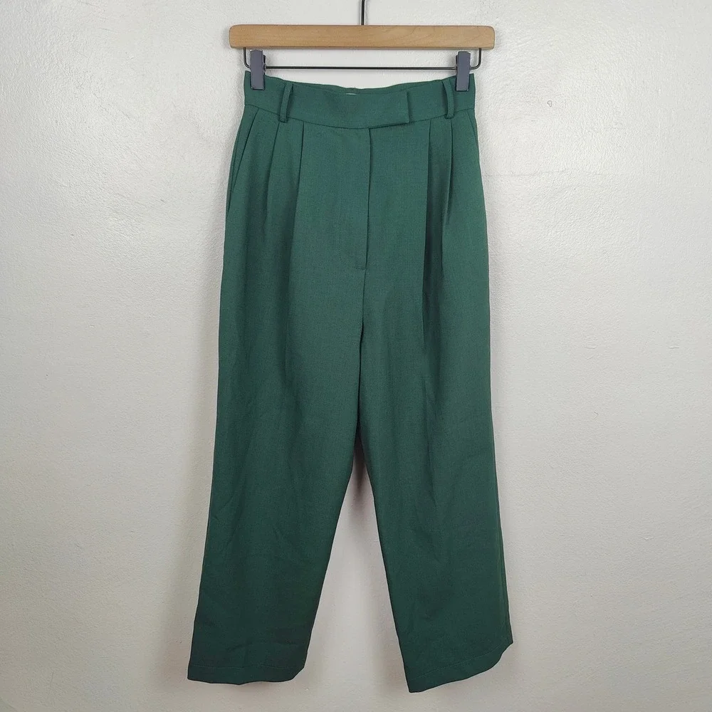 The Frankie Shop Bea Blazer Pants Suit Set Womens‎ XS Green Minimalist Modern
